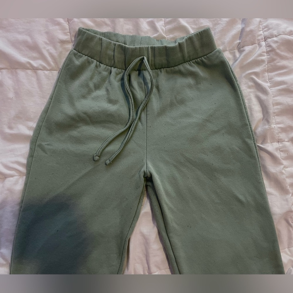 Green Cotton Sweatpants. Woman XS.